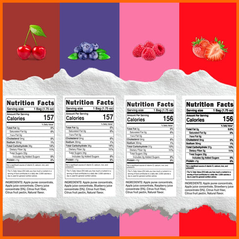 6 Pack Kravy Fruit Strips Real Fruit Snack Strips, No Added Sugar, Kosher, No Artificial Colors or Preservatives