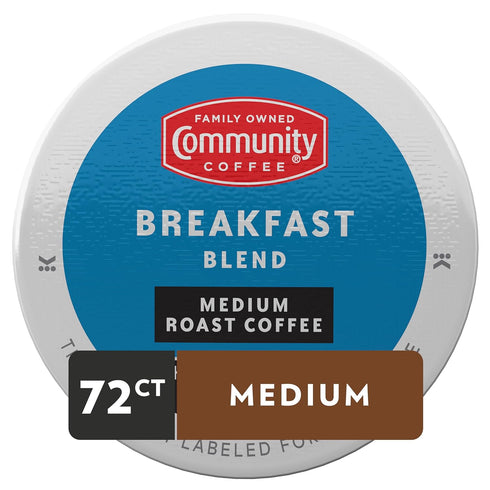 Community 72 Count 2.0 12 Count (Pack 6) Coffee Breakfast Blend Coffee Pods, Medium Roast, Compatible with Keurig K-Cup