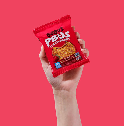 (24 Bobo's Strawberry PB&J Oat Snacks, Simple Ingredients, Whole Grain Oats, Plant Based, Non-GMO, Gluten Free