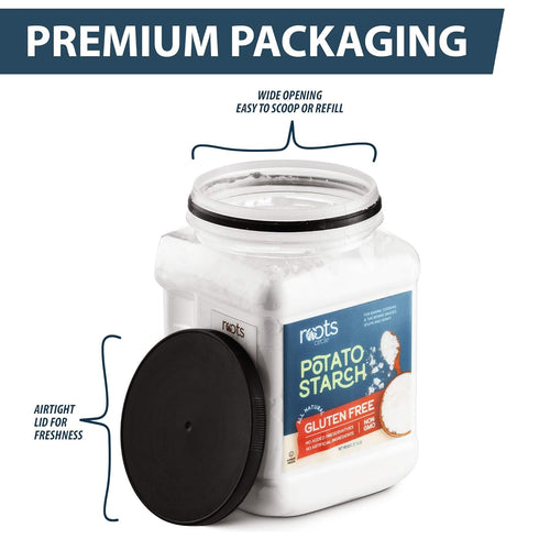 2 Pack 21oz Roots Circle Gluten-Free Potato Starch | of Jars | No Preservatives or Artificial Ingredients | Kosher