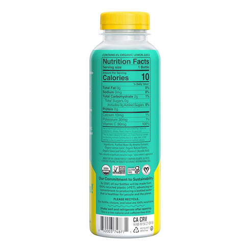 15.2 oz (12-Pack) Lemon Perfect Coconut, Hydrating Flavored Lemon Water, Zero Sugar, Delicious and Refreshing, Organic