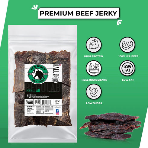 It's Jerky 10 13g 70 98% , Its Jerky Beef Jerky, Regular, Ounce, of Protein, Calories, Premium Beef, Fat Free, Keto