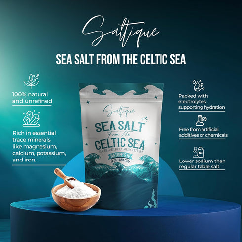 100% (5lb) French Grey Sea Salt from the Celtic Sea Fine Ground - Unrefined & Unprocessed- Hand-Harvested Mineral Salt