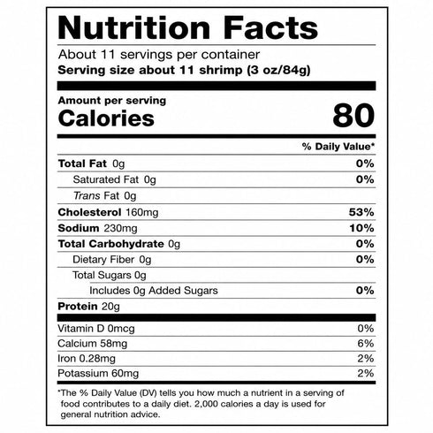 Generic 50/70 Count 32 oz (2 lb) Cooked Shrimp Tail-Off, Fully Cooked, Peeled & Deveined, Ready to Eat for Pasta