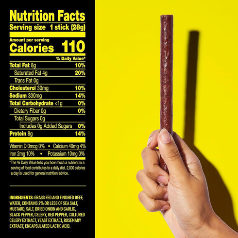 (Pack 24) 1 oz 9 Lorissa's Kitchen Smoke Show Seasoned & Smoked Beef Sticks - of Meat Sticks - Ready to Eat Protein