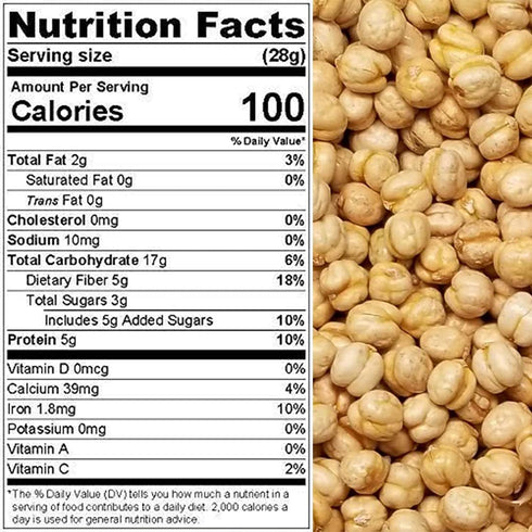 Packed 1 lb. (16 oz.) Chickpeas, Yellow single roasted, Tasty Snack, Plant-Based Protein, Versatile, Energy, Garbanzo