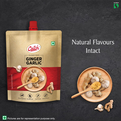 Catch 200g (7.05 oz) Ginger Garlic Paste | Fresh Ground Adrak Lehsun Paste for Authentic Indian Cooking | Kitchen