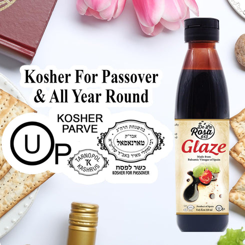 8.45 Oz (Pack 1) De La Rosa Balsamic Glaze, Vegan, KOSHER FOR PASSOVER, Non-GMO & Gluten Free, Great for Salad