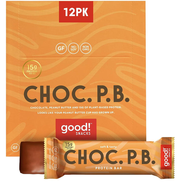 good! Snacks Chocolate Peanut Butter Vegan Protein Bar, Soy & Gluten Free,