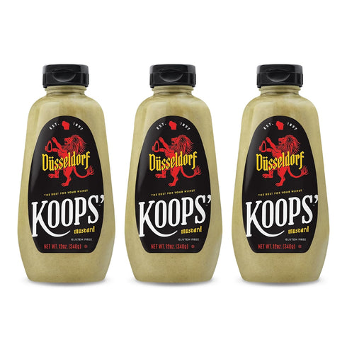 Koops' Duesseldorf Mustard, 12 oz. Bottle, 3-Pack