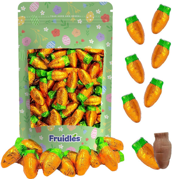 Fruidles Easter Chocolate Carrots Bunny Rabbit Treats Milk Chocolate, Individually Wrapped in