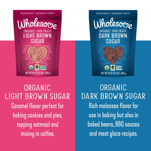 24oz, 6-Pack Wholesome Fair Trade Organic Light Brown Sugar