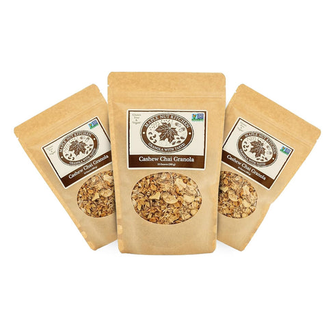 Maple Nut Kitchen Gluten Free Chai Granola with Cashews 3 Pack Certified