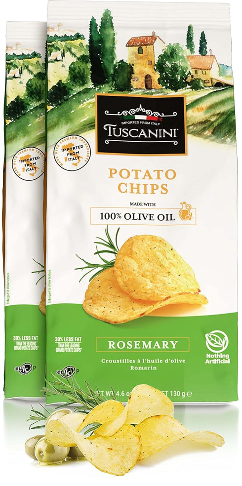 Tuscanini Rosemary Potato Chips Made with 100% Olive Oil 4.6oz (2 Pack)