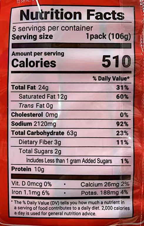 Generic 18.65oz(106gX5),2 Packs Braised Beef Flavor Instant Noodles