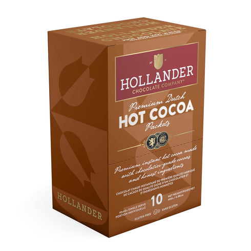 Hollander Chocolate Premium Hot Cocoa Packets | 10 Count Box | Instant