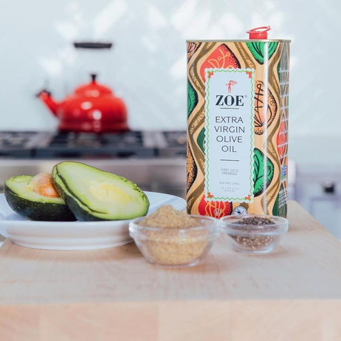 1-Liter (Pack 2) ZOE Extra Virgin Olive Oil, Tins