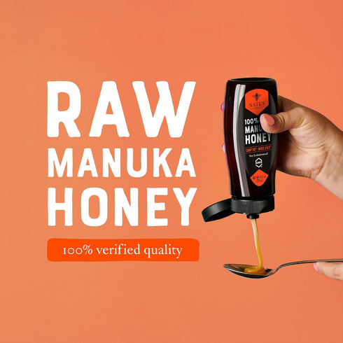 263+ 10+ 13.2 oz Nate's Raw Manuka Honey MGO | UMF Certified | Squeeze Bottle
