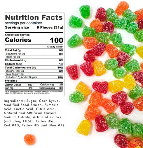 1 SweetGourmet Assorted Fruit Sour Jelly Drops | Bulk Candy | Pound