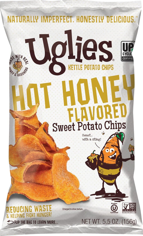 UGLIES Hot Honey Sweet Potato Kettle-Cooked Potato Chips, Gluten-Free Snacks, Kosher-Friendly, Non-GMO