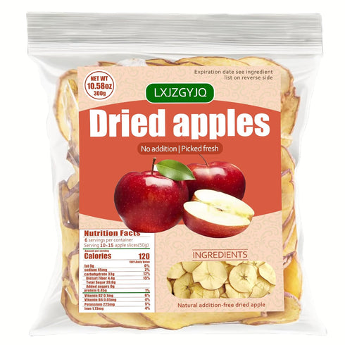 LXJZGYJQ Dried Apples, Apple Chips, 10.58 oz (300g), Dried Apple Slices for Simmer