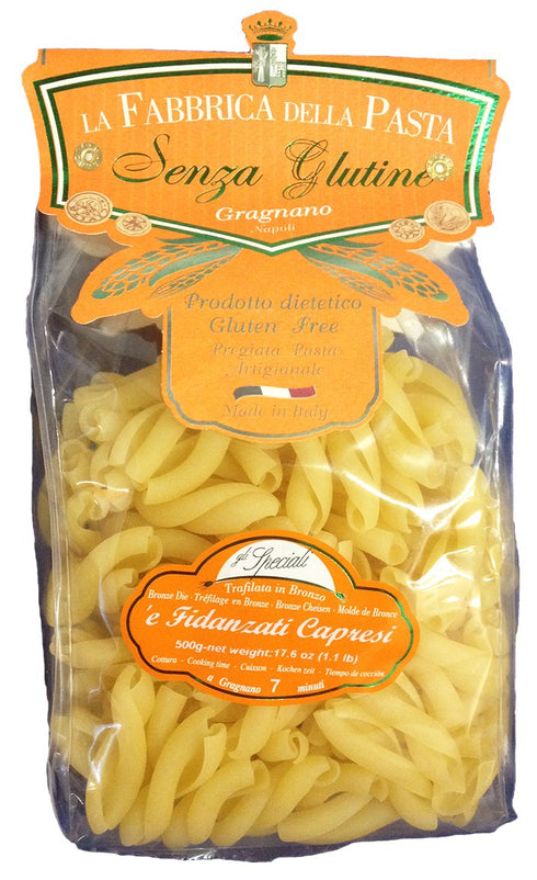 La Fabbrica della Pasta . Gluten Free Fidanzati Capresi. 500g (1.1lb). Pack of 2