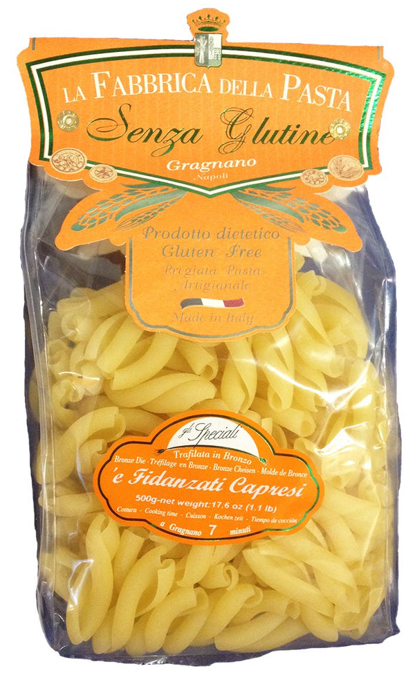 La Fabbrica della Pasta . Gluten Free Fidanzati Capresi. 500g (1.1lb). Pack of 2