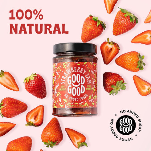 Pack Good Good Strawberry Jam & Choco Hazel - No Added Sugar Spreads - Gluten Free & Vegetarian Friendly