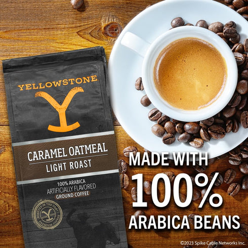 Coffee,100% 36 oz. Yellowstone Caramel Oatmeal Light Roast Arabica Ground Coffee