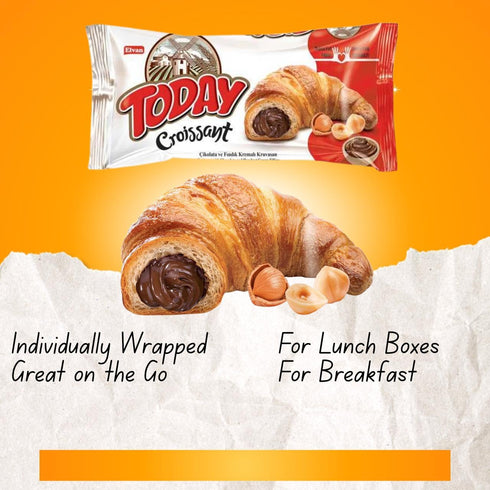 SUNGOODS Pack 18 6 6 6 45g (Pack 18) Croissant Variety Individually Wrapped Croissants, Chocolate Hazelnut, Chocolate