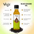 100% 8.4 oz Vegs Black Sesame Oil - Pure Organic Cold-Pressed Extra Black Sesame Seed Oil for Cooking, Skin, Hair