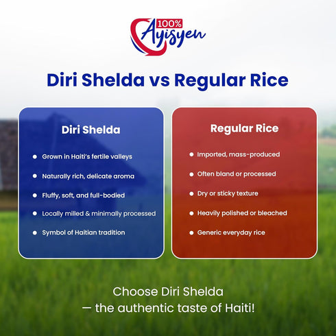 100% AYISYEN Riz Shelda - Diri Shelda- Rice Blancs- Directly from Haiti