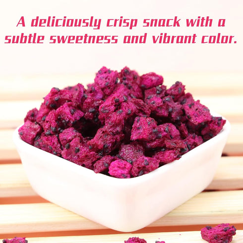 Haomly Fruit,8OZ/230g, Snacks,100% Freeze-Dried Dragon No Added Sugars,Sweet Dried Fruit Natural Red Dragon Fruit