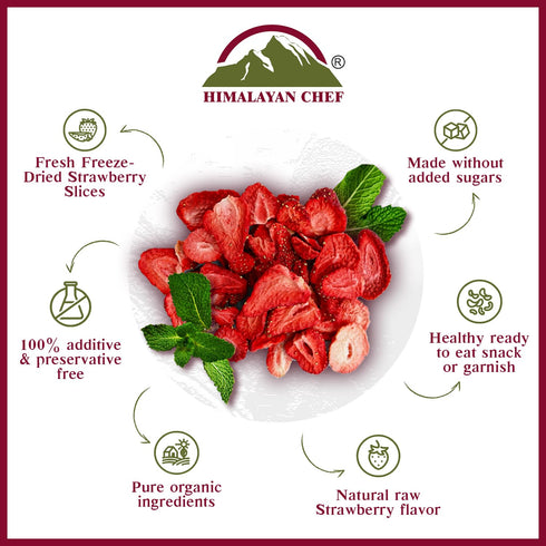10g Himalayan Chef Freeze-Dried Strawberry | Organic Drieds Fruit Snacks, Healthy Fruits Snack for Kids & Adults