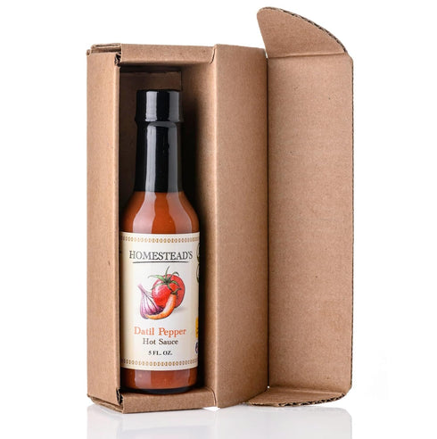 5 oz HOMESTEAD'S Datil Pepper Hot Sauce, All-Natural Medium Heat, Sweet and Tangy, Kosher, Sugar and Gluten Free