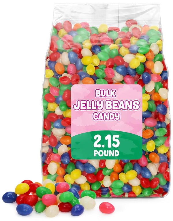 GEEOOLLAH Bulk Classic Jelly Beans Candy 2 LB Bag - Assorted Fruity Flavors