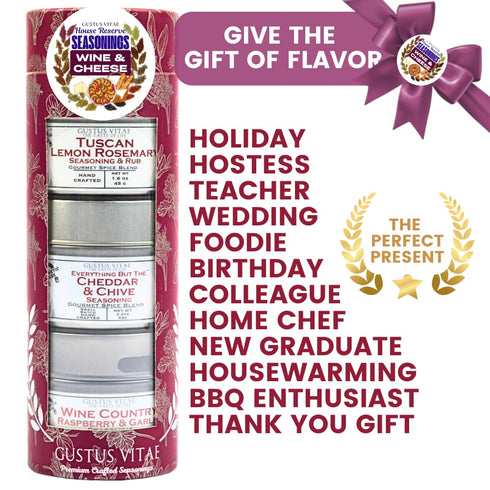 Packaged Set 3 Wine & Cheese House Reserve Seasonings | | Gift of Spice Blends | All Natural, Non GMO | Gourmet Infused