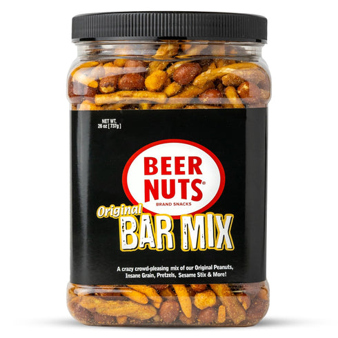 BEER NUTS Original Bar Mix - Crunchy Party Pretzels, Cheese Sticks, Sesame