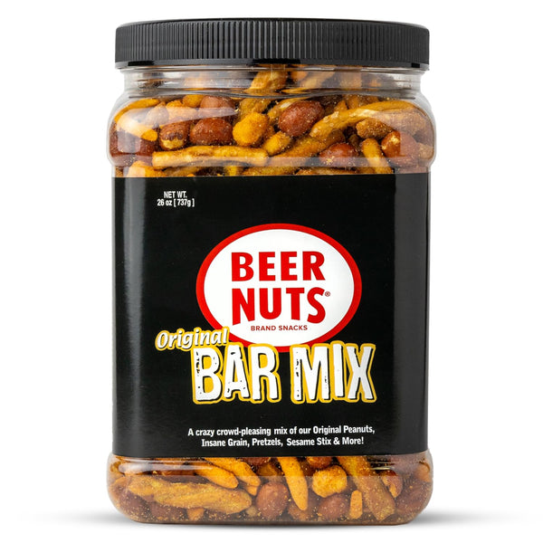 BEER NUTS Original Bar Mix - Crunchy Party Pretzels, Cheese Sticks, Sesame