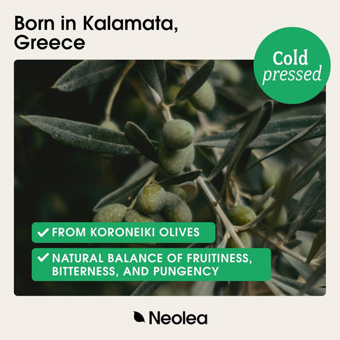 8.45 oz 250ml Neolea Greek Extra Virgin Olive Oil Single Origin, Early Harvest, High Polyphenol From Koroneiki Olives