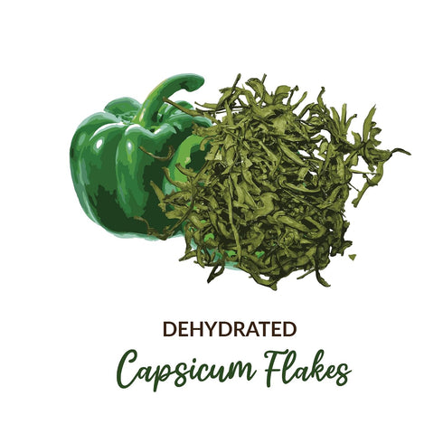 45g (1.5oz, Pack 1), SHROOTS Dehydrated Green Bell Pepper Flakes (Capsicum) Air Dried Dehydrated Vegetable, of Gluten