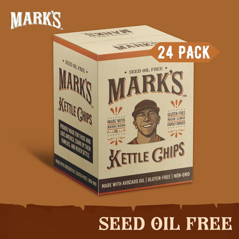 1 oz (Pack 24) MARKS Kettle Cooked Avocado Oil Potato Chips, Sea Salt Gluten Free and Seed Oil Free | Sea Salt, of |