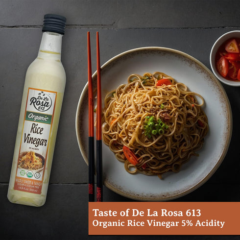 5% 16.9 Oz (Pack 1) De La Rosa Organic Rice Vinegar Acidity, Kosher, Great for Cooking, Sushi, Salad and more |