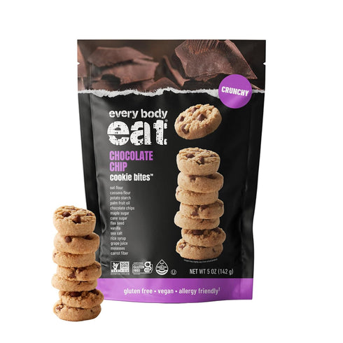 Every Body Eat Crunchy Cookie Bites, Chocolate Chip - Gluten Free, Dairy