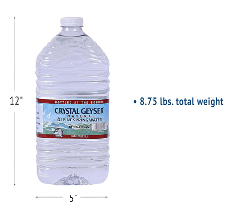 1977 4 512 OZ 0075140125151 CRYSTAL GEYSER SINCE NATURAL SPRING WATER PLASTIC JUG CT