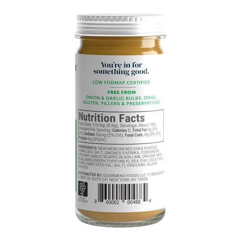 Gourmend Foods Taco Seasoning, Low FODMAP Certified, Gluten Free, 100% Natural