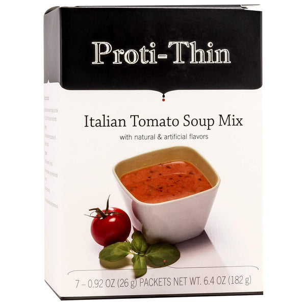 Proti-Thin High Protein Italian Tomato Soup, Healthy Instant Diet Soup Mix, 15g Protein, 1 Pack of 7 Servings