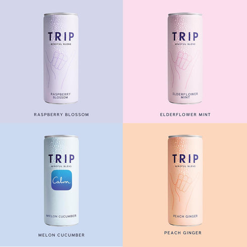 Pack, 12 Oz, 12Pk TRIP Lightly Sparkling Adaptogen Seltzer, Non-Alcoholic Mocktail with Magnesium, Ashwagandha, Lions
