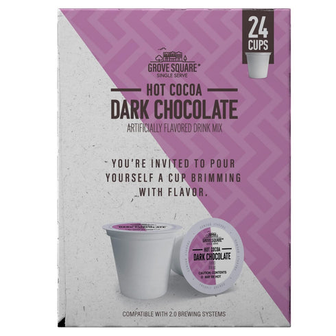 24 Grove Square Hot Cocoa Dark Chocolate, Single Serve Cups