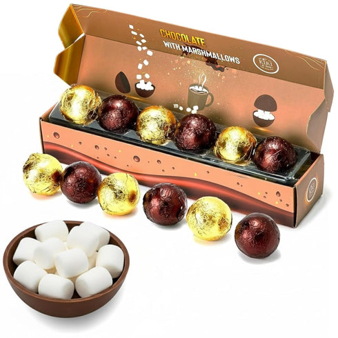 Hot Chocolate Bombs Marshmallow Filled Balls - Set of 6 - Delicious